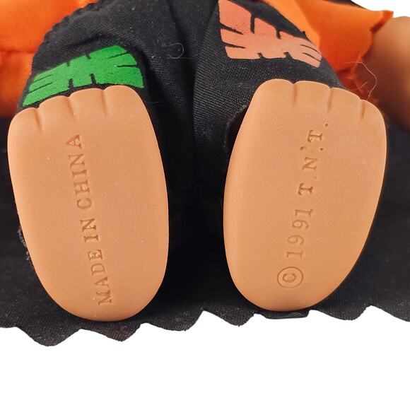 Troll Doll 6" Pink Hair Halloween Outfit Orange Shirt Black Cape 1991 TNT - Picture 6 of 14